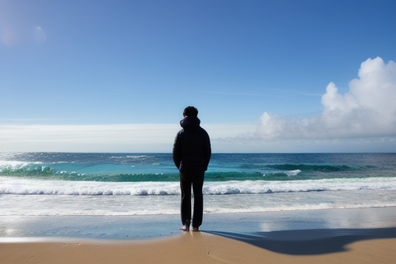 Person on a peaceful beach