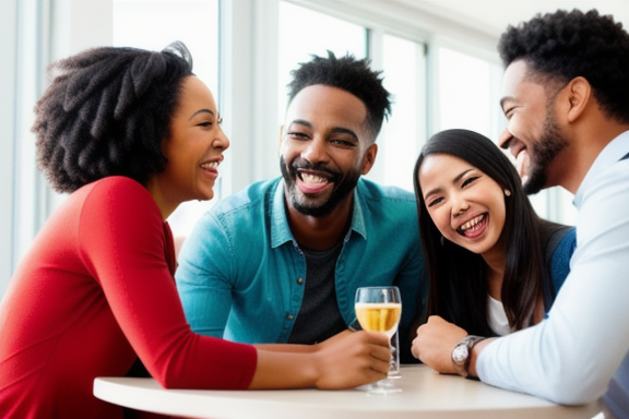 Group of diverse people laughing and enjoying each other's company