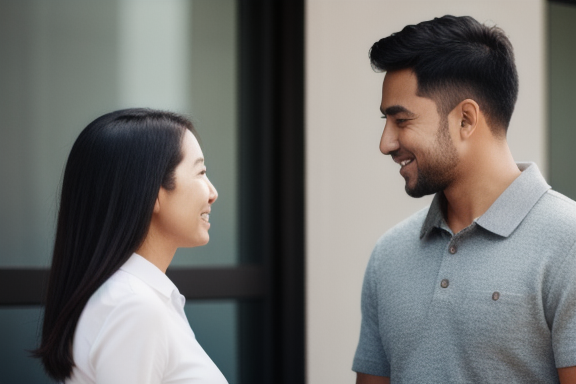 Imagem de um casal tendo uma conversa profunda, mostrando empatia um pelo outro